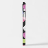 verfkwast, kleurrijke penseelstreken, Jouw naam iPhone Hoesje (Linkerkant)