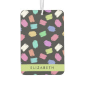 verfkwast, kleurrijke penseelstreken, Jouw naam Luchtverfrisser (Achterkant)