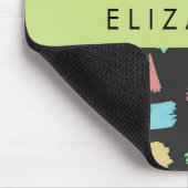 verfkwast, kleurrijke penseelstreken, Jouw naam Muismat (Hoek)