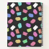 verfkwast, kleurrijke penseelstreken, Jouw naam Notitieboek (Achterkant)