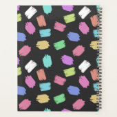 verfkwast, kleurrijke penseelstreken, Jouw naam Planner (Achterkant)