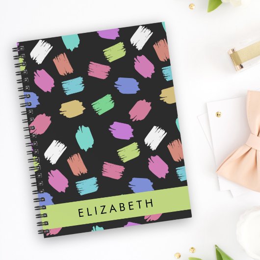 verfkwast, kleurrijke penseelstreken, Jouw naam Planner