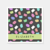 verfkwast, kleurrijke penseelstreken, Jouw naam Servet (Voorkant)