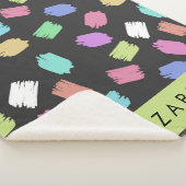 verfkwast, kleurrijke penseelstreken, Jouw naam Sherpa Deken (3/4)