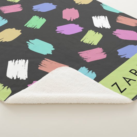 verfkwast, kleurrijke penseelstreken, Jouw naam Sherpa Deken (3/4)