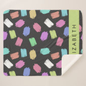 verfkwast, kleurrijke penseelstreken, Jouw naam Sherpa Deken (Voorkant (horizontaal))