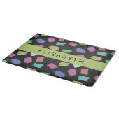 verfkwast, kleurrijke penseelstreken, Jouw naam Snijplank (Hoek)