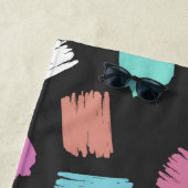 verfkwast, kleurrijke penseelstreken, Jouw naam Strandlaken (In situ)