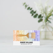 Verfkwast | Kleurrijke Textuur Visitekaartje (Staand voorkant)