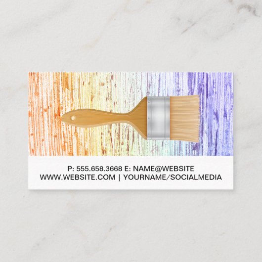 Verfkwast | Kleurrijke Textuur Visitekaartje (Achterkant)