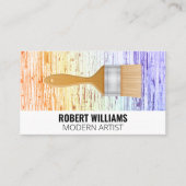 Verfkwast | Kleurrijke Textuur Visitekaartje (Voorkant)