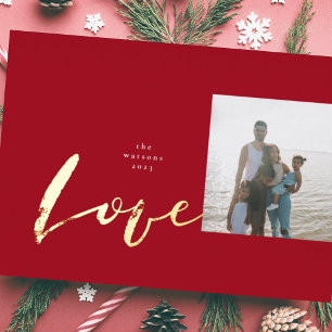 Verfkwast LIEFDE   Fotolijst   Minimalistisch VREU Folie Feestdagenkaart