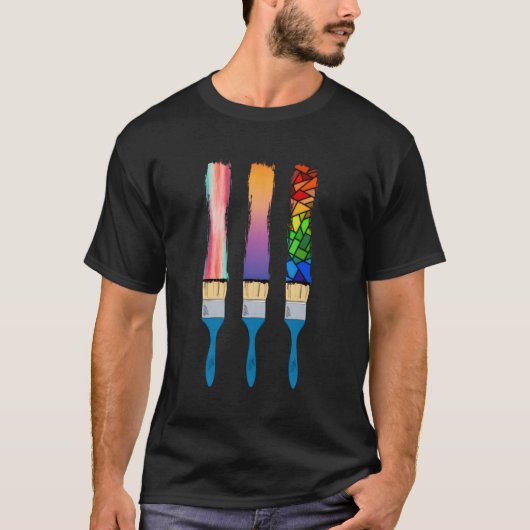 Verfkwasten Schilderen Schilder T-shirt (Voorkant)