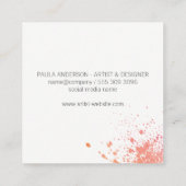 Verfkwasten | Spatten | Artistiek | Geometrisch Vierkante Visitekaartje (Achterkant)