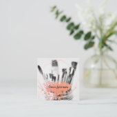 Verfkwasten | Spatten | Artistiek | Geometrisch Vierkante Visitekaartje (Staand voorkant)