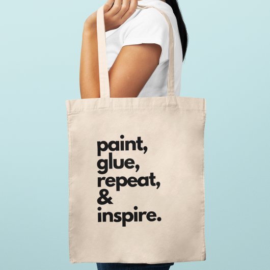 Verflijm Herhalen & Inspireren Creatieve Motivatie Tote Bag