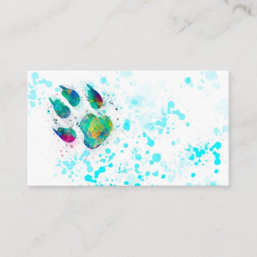 verfontwerp voor waterverf met rode hond visitekaartje (Voorkant)