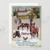 verfpaard, kunstenaarspallet, winter feestdagenkaart (Voorkant / Achterkant)