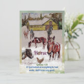 verfpaard, kunstenaarspallet, winter feestdagenkaart (Staand voorkant)