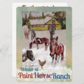 verfpaard, kunstenaarspallet, winter feestdagenkaart (Voorkant / Achterkant)