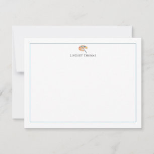 Verfpalet Blauwe Rand Persoonlijk Stationery Notitiekaartje