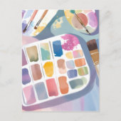 Verfpalet |  kunst kleurrijke Waterverf Briefkaart (Voorkant)