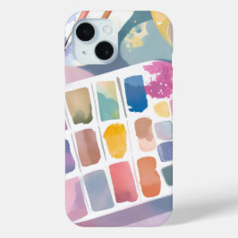 Verfpalet | Mooi Kleurrijk Aquarel iPhone 15 Case