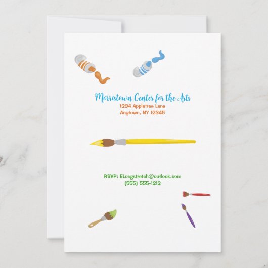 Verfpartij voor de  dames kaart (Achterkant)