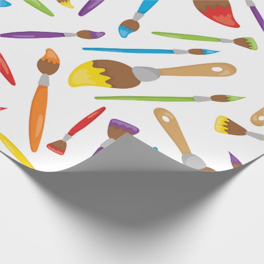 Verfpenseel dat geacht wordt papier te verpakken (Hoek)