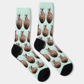 Verfraai je paard Foto Mint Green Oval Pet Custom Sokken (Rechts)