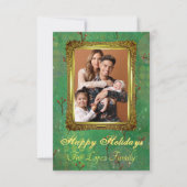 Verfraaid gouden Lijst en Holly Pattern Kaart (Voorkant)