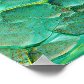 Verfraaid Venetiaans masker op helder groen Poster (Hoek)