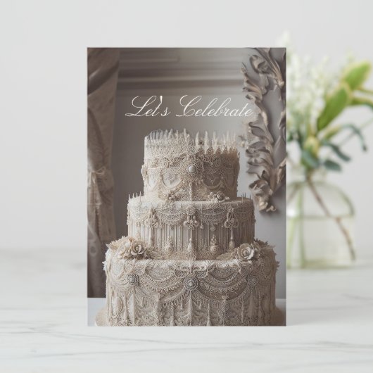 VERFRAAIDE ANTIEK UITZIENDE JUBILEUMUITNODIGING KAART (Staand voorkant)