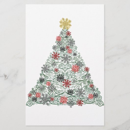 Verfraaide de Boom van Swirly Briefpapier (Voorkant)