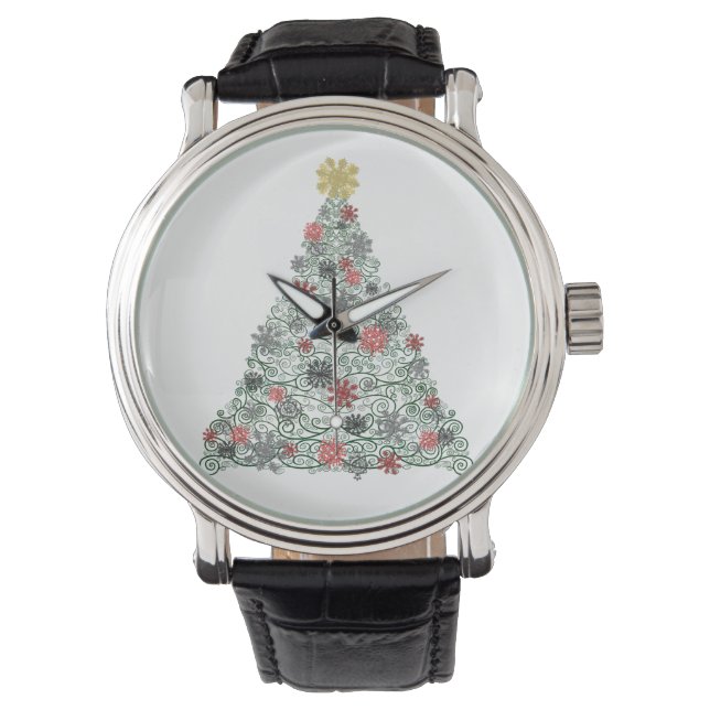 Verfraaide de Boom van Swirly Horloge (Voorkant)
