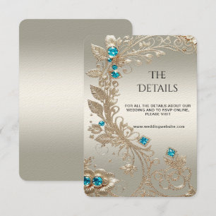 Verfraaien Gold Blue Stone Detail Enclosure Kaart