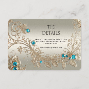 Verfraaien Gold Blue Stone Detail Enclosure Kaart