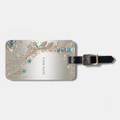 Verfraaien Gold Blue Stones Bagagelabel (Voorkant horizontaal)