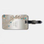 Verfraaien Gold Blue Stones Bagagelabel (Achterkant horizontaal)