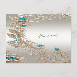 Verfraaien Gold Blue Stones Briefkaart