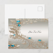 Verfraaien Gold Blue Stones Briefkaart (Voorkant / Achterkant)