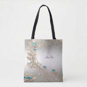 Verfraaien Gold Blue Stones Canvas tas (Voorkant)