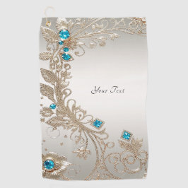 Verfraaien Gold Blue Stones Golf Handdoek