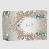 Verfraaien Gold Blue Stones Golf Handdoek (Horizontaal)