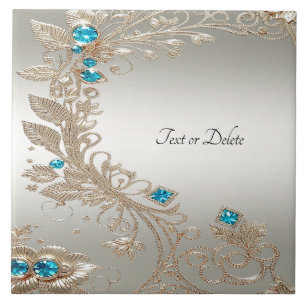 Verfraaien Gold Blue Stones Keramische Tegel Tegeltje