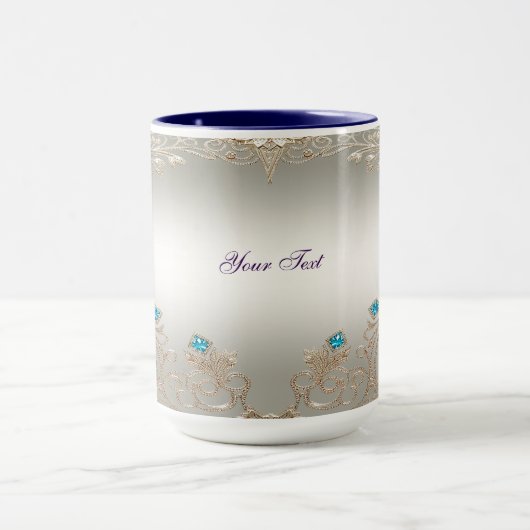 Verfraaien Gold Blue Stones Mok (Midden)