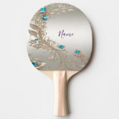 Verfraaien Gold Blue Stones Ping Pong Paddle Tafeltennisbatje (Voorkant)
