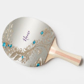 Verfraaien Gold Blue Stones Ping Pong Paddle Tafeltennisbatje (Zijkant)