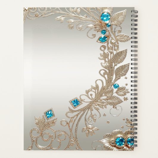 Verfraaien Gold Blue Stones Planner (Achterkant)