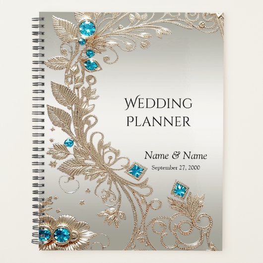 Verfraaien Gold Blue Stones Planner (Voorkant)